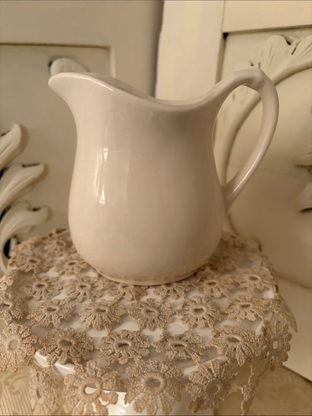 Cream Ironstone Pitcher